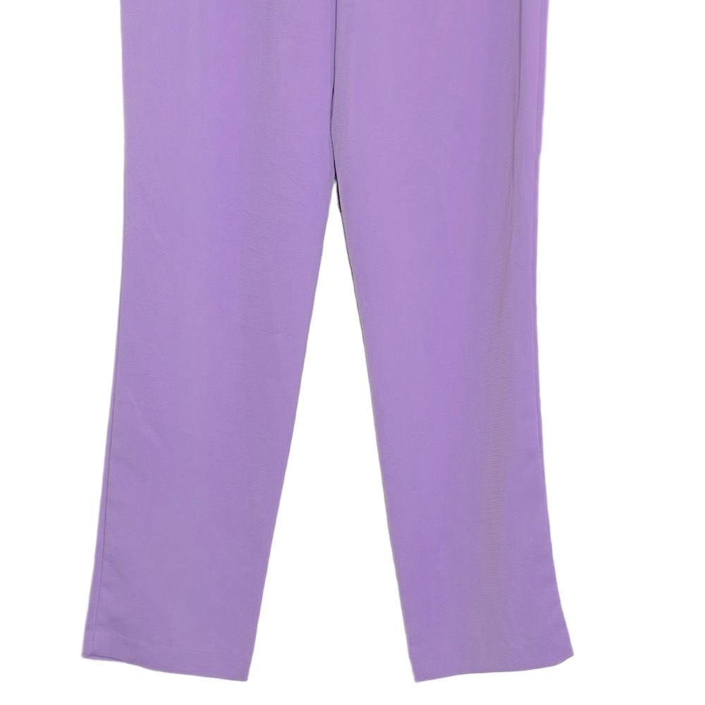 ZARA Lilac Purple Cropped Pants XS Stretch Elastic Waist Lightweight Pockets - Picture 9 of 14